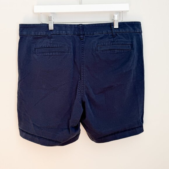 J CREW Flat Front Cotton Short - Women - Navy - 14 - Picture 3 of 3
